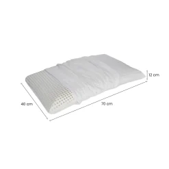Set di 2 guanciali Timo, Made in Italy, 70x40 h12 cm, Bianco