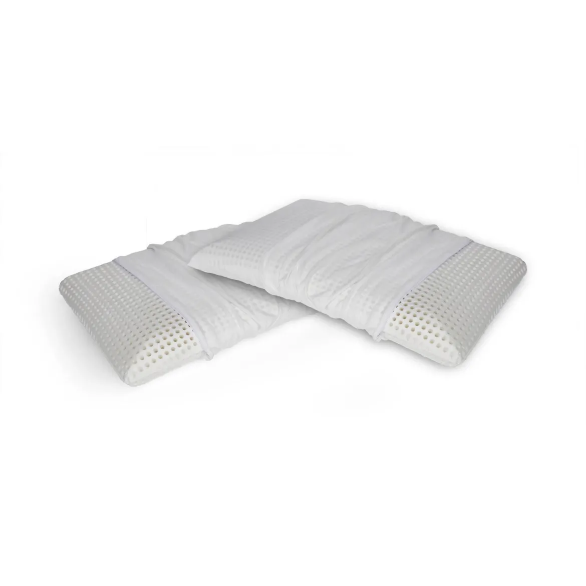 Set di 4 guanciali Timo, Made in Italy, 70x40 h12 cm, Bianco