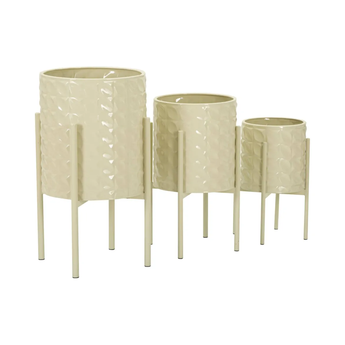 Set di 3 portavasi Cisterna, 36x36 h57 cm, Giallo