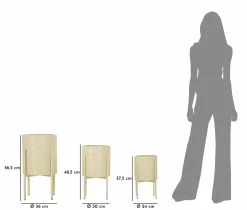Set di 3 portavasi Cisterna, 36x36 h57 cm, Giallo
