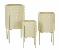 Set di 3 portavasi Cisterna, 36x36 h57 cm, Giallo
