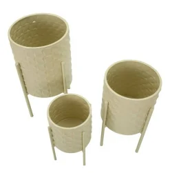 Set di 3 portavasi Cisterna, 36x36 h57 cm, Giallo