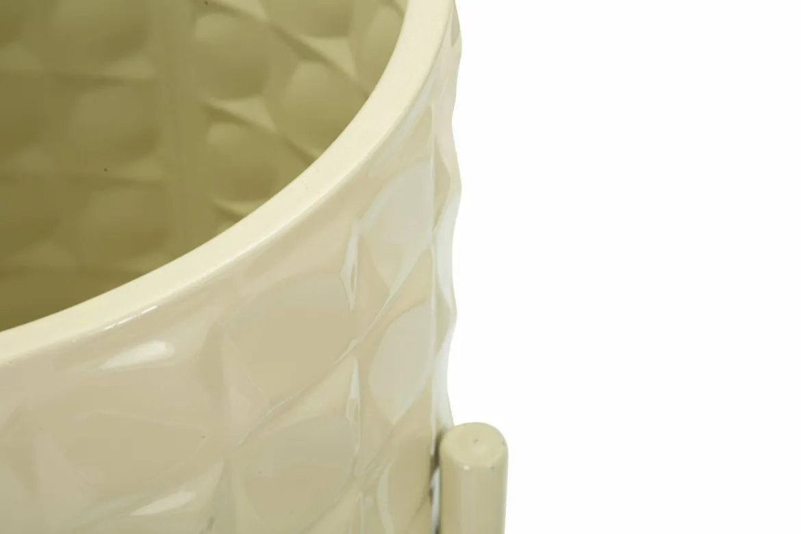 Set di 3 portavasi Cisterna, 36x36 h57 cm, Giallo