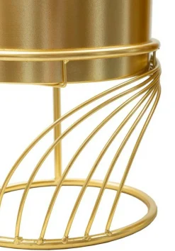 Set di 2 portavasi Sauri, 23x23 h36 cm, Oro