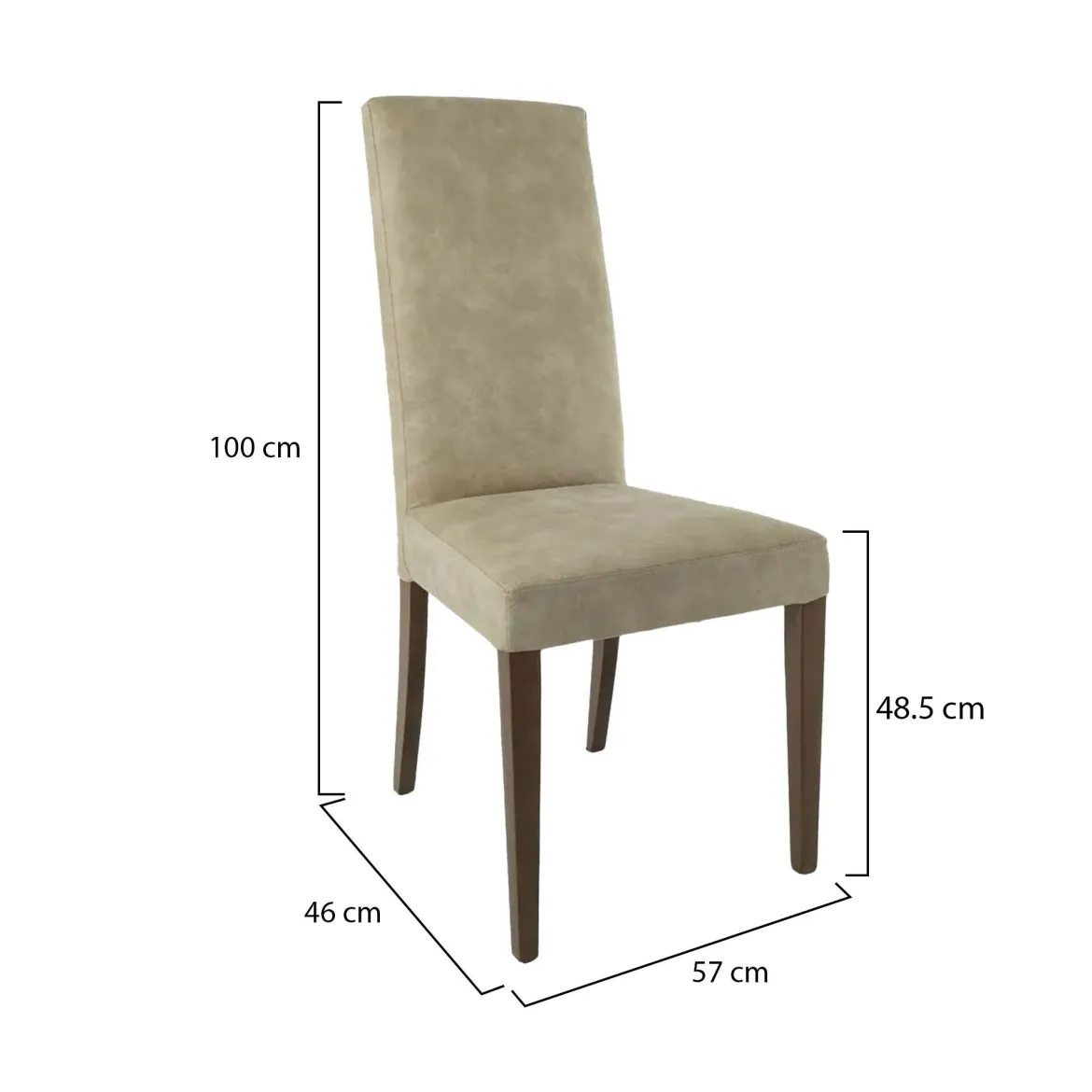 Set di Sedie Beige Marrone Noce 2 Sedie Effetto Velluto, Imbottito - Ferraris
