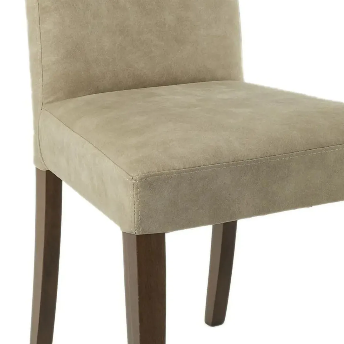 Set di Sedie Beige Marrone Noce 2 Sedie Effetto Velluto, Imbottito - Ferraris