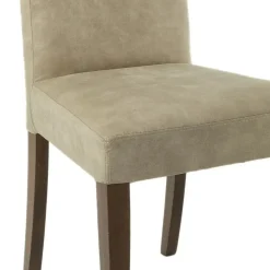 Set di Sedie Beige Marrone Noce 6 Sedie Effetto Velluto, Imbottito - Ferraris