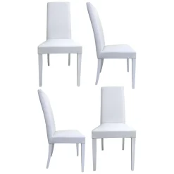 Set di Sedie Bianco 2 Sedie Imbottito, Effetto Laccato - Ferraris