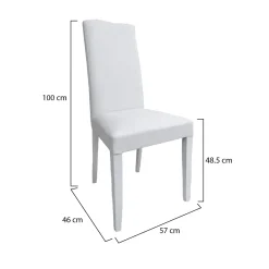 Set di Sedie Bianco 6 Sedie Imbottito, Effetto Laccato - Ferraris