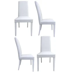 Set di Sedie Bianco 6 Sedie Imbottito, Effetto Laccato - Ferraris