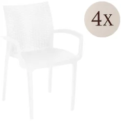 Set di Sedie Bianco 4 Sedie Impilabile, Made in Italy - Buono