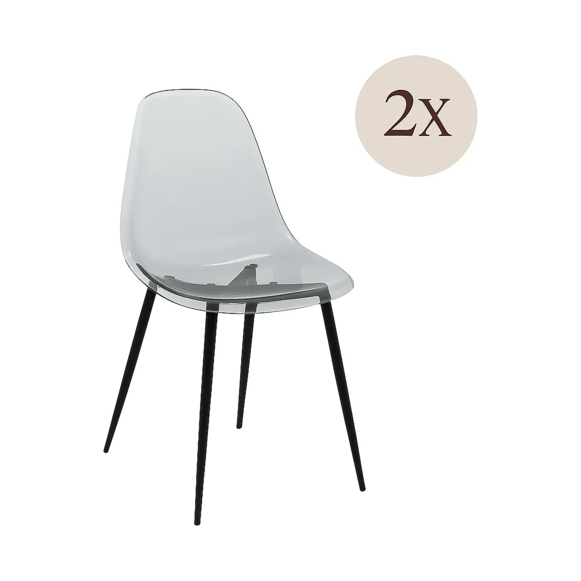 Set di 2 sedie casual in plastica fume - Amstrong