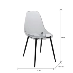 Set di 2 sedie casual in plastica fume - Amstrong