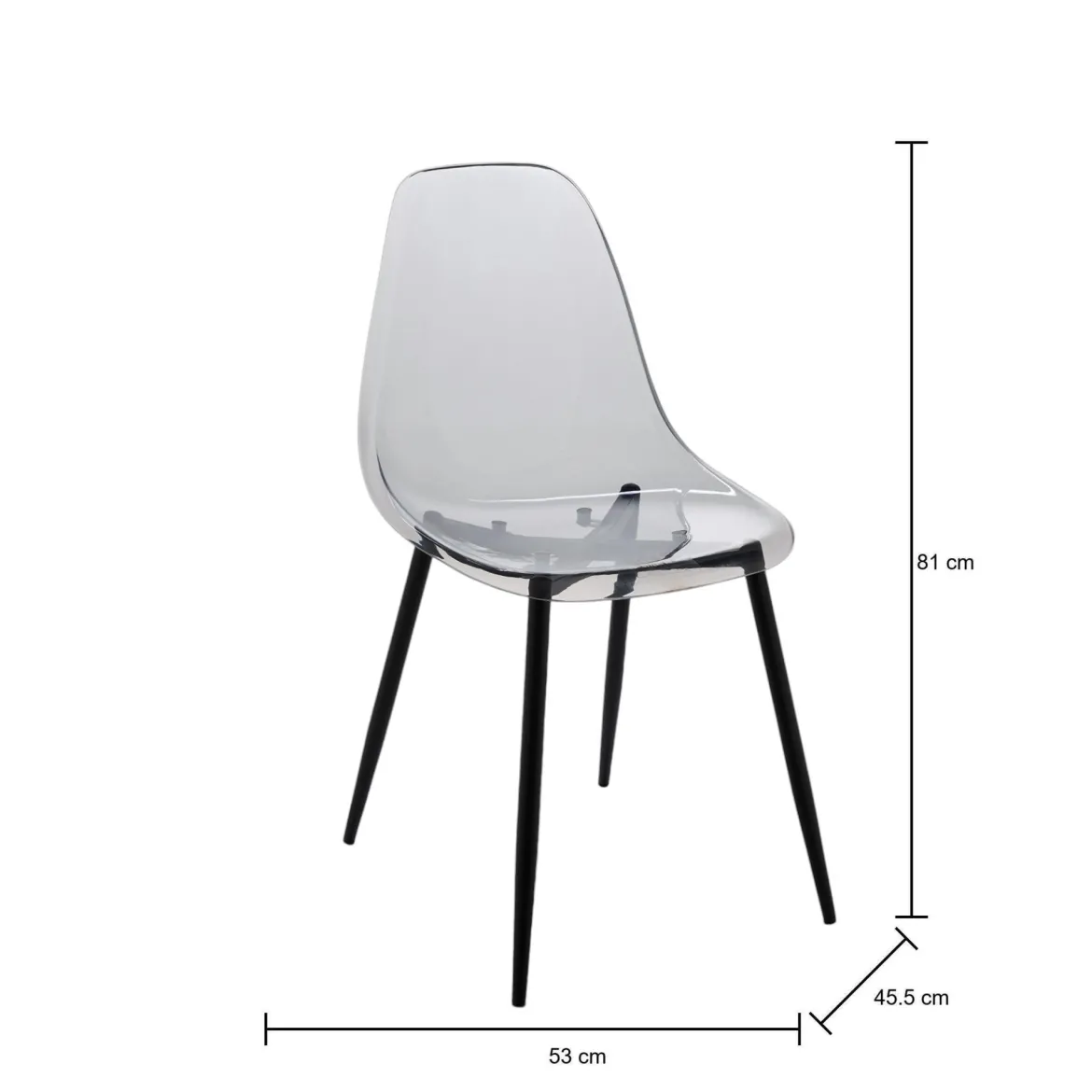 Set di 2 sedie casual in plastica fume - Amstrong