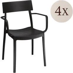 Set di 4 sedie da balcone impilabili antracite - Dompu