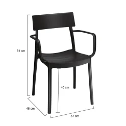 Set di 4 sedie da balcone impilabili antracite - Dompu