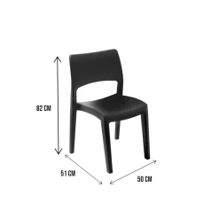 Set di 2 sedie da cortile impilabili antracite - Zircone