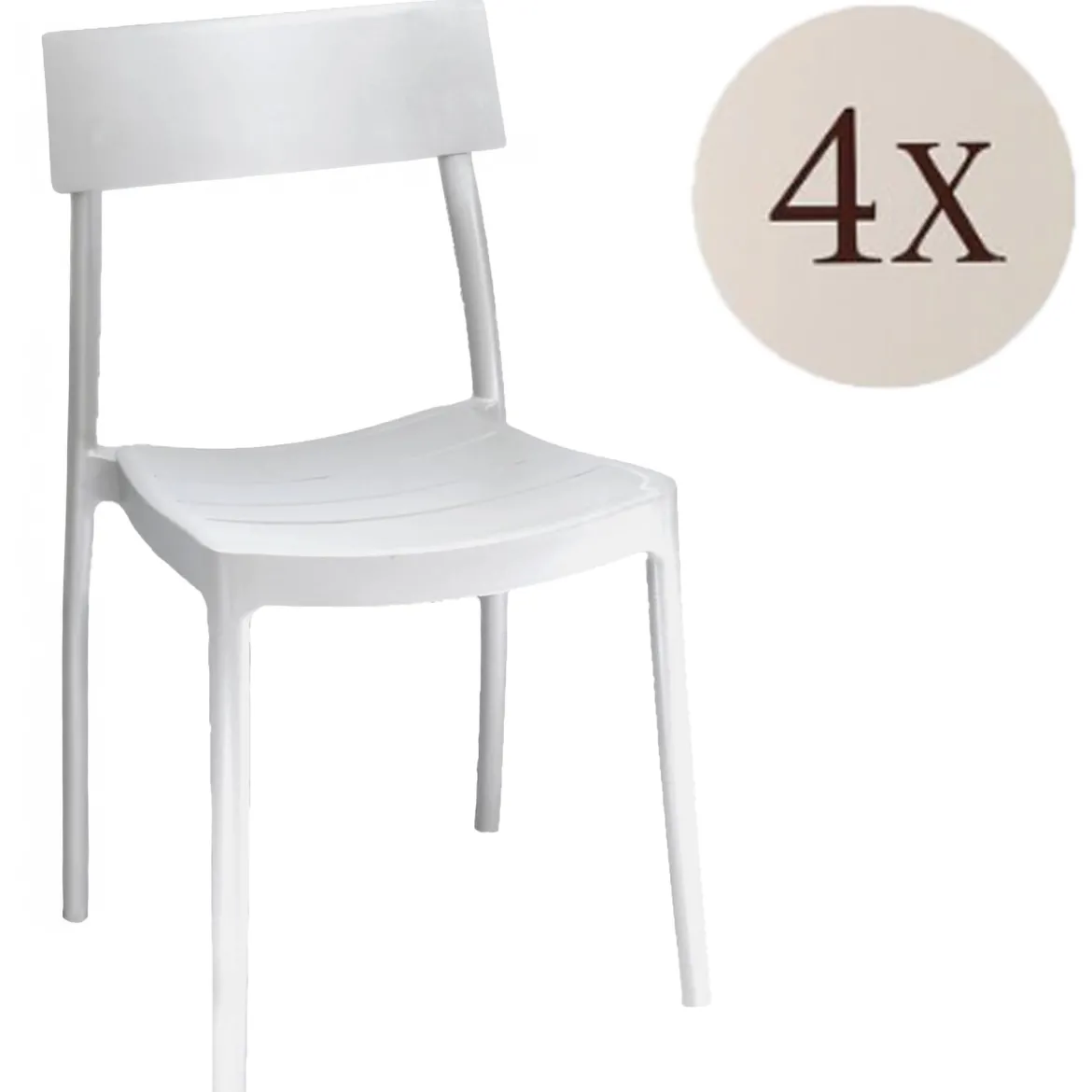 Set di 4 sedie da cortile impilabili bianco - Dumai