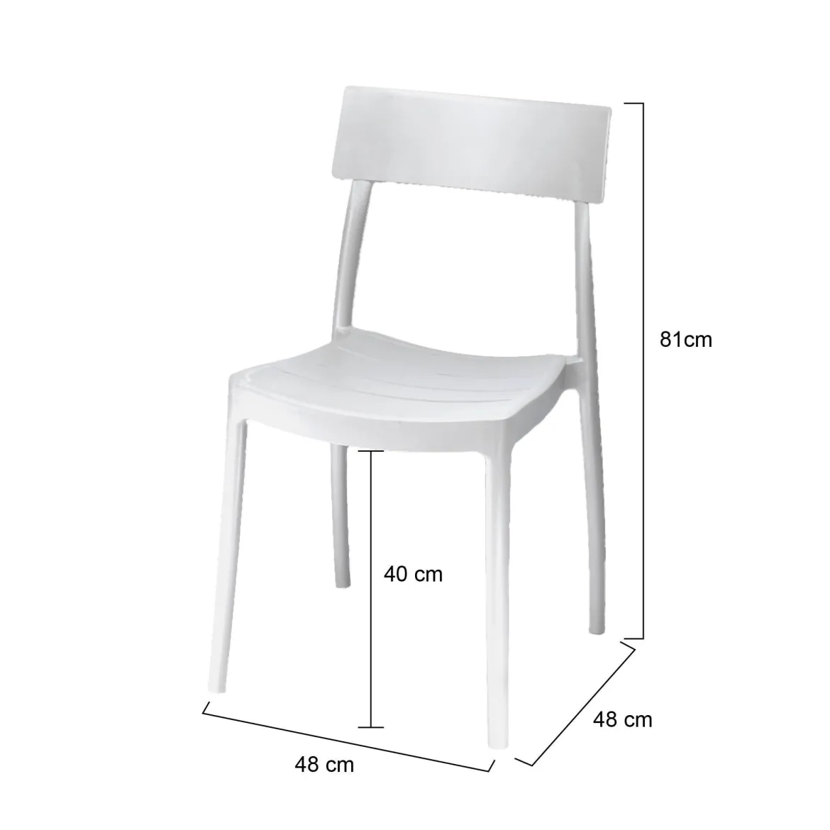 Set di 4 sedie da cortile impilabili bianco - Dumai