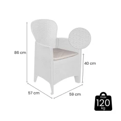 Set di 2 sedie da esterno Amilton, 59x57 h86 cm, Bianco
