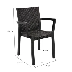 Set di 4 sedie da esterno anti sole bianco - Batam