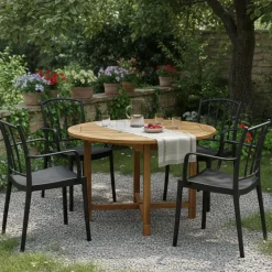 Set di 4 sedie da esterno Banyumas, 57x51 h85 cm, Antracite