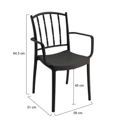 Set di 4 sedie da esterno Banyumas, 57x51 h85 cm, Antracite