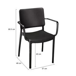 Set di 4 sedie da esterno Bontang, 57x48 h81 cm, Antracite