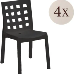 Set di 4 sedie da esterno chic antracite - Bandung