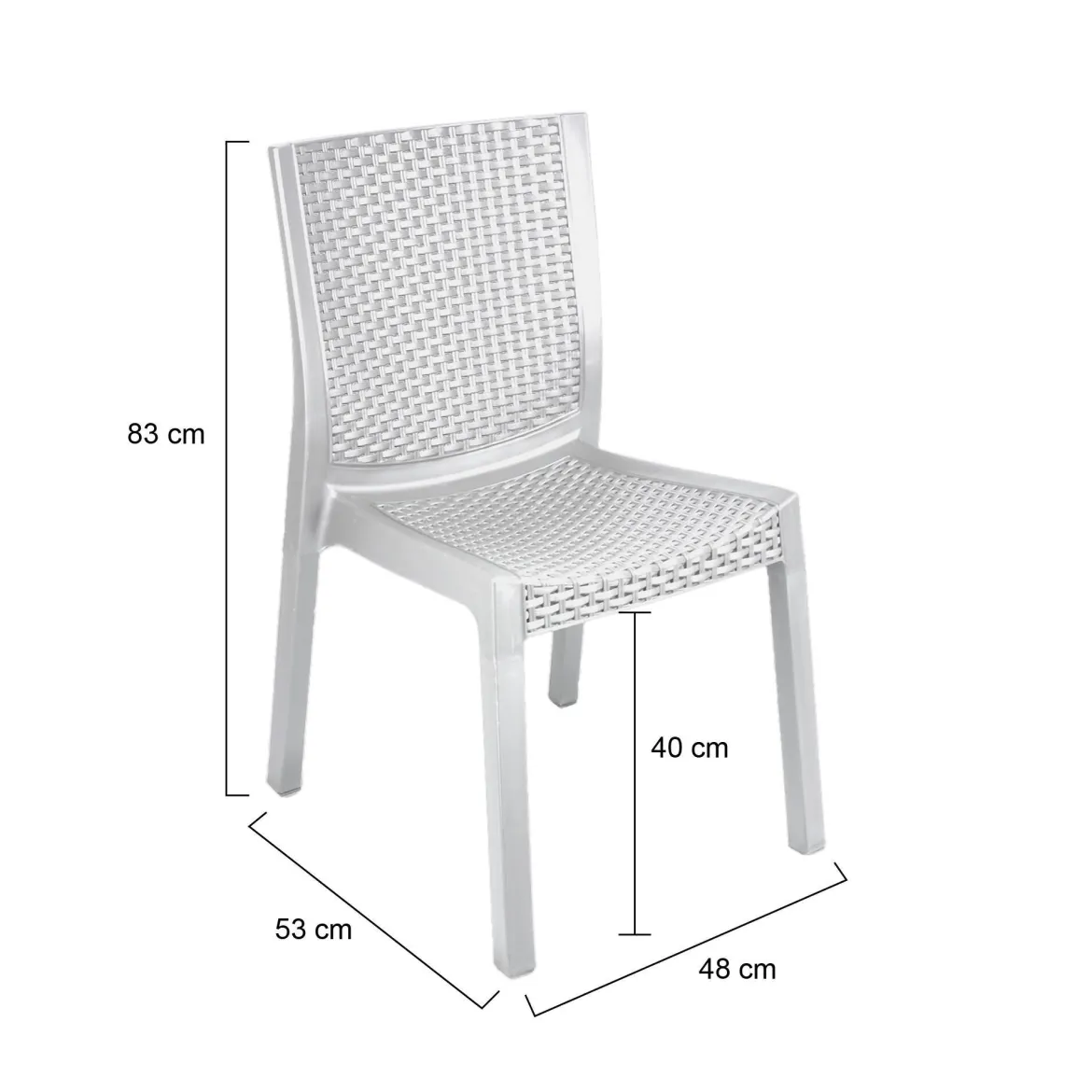 Set di 4 sedie da esterno comode bianco - Bogor