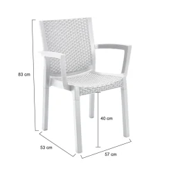 Set di 4 sedie da esterno durevoli bianco - Blitar