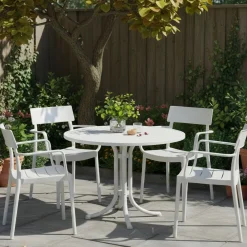 Set di 4 sedie da esterno impilabili marrone - Ares