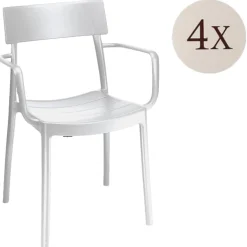 Set di 4 sedie da esterno impilabili marrone - Ares
