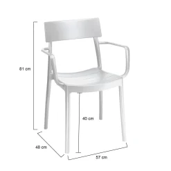 Set di 4 sedie da esterno impilabili marrone - Ares