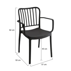 Set di 4 sedie da esterno Jember, 57x50 h82 cm, Antracite