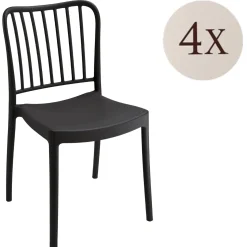 Set di 4 sedie da esterno Kediri, 48x50 h82 cm, Antracite