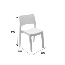 Set di 4 sedie da esterno Zircone, 50x51 h82 cm, Bianco