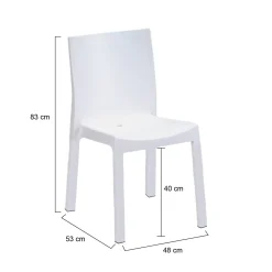 Set di 4 sedie da giardino antipioggia bianco - Binjai