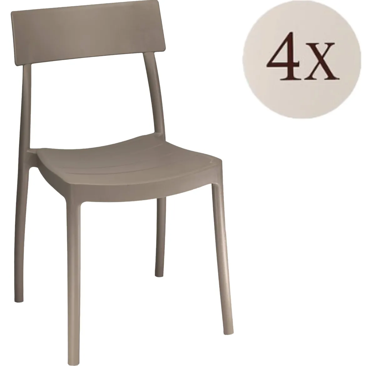 Set di 4 sedie da giardino anti raggi solari tortora - Dumai