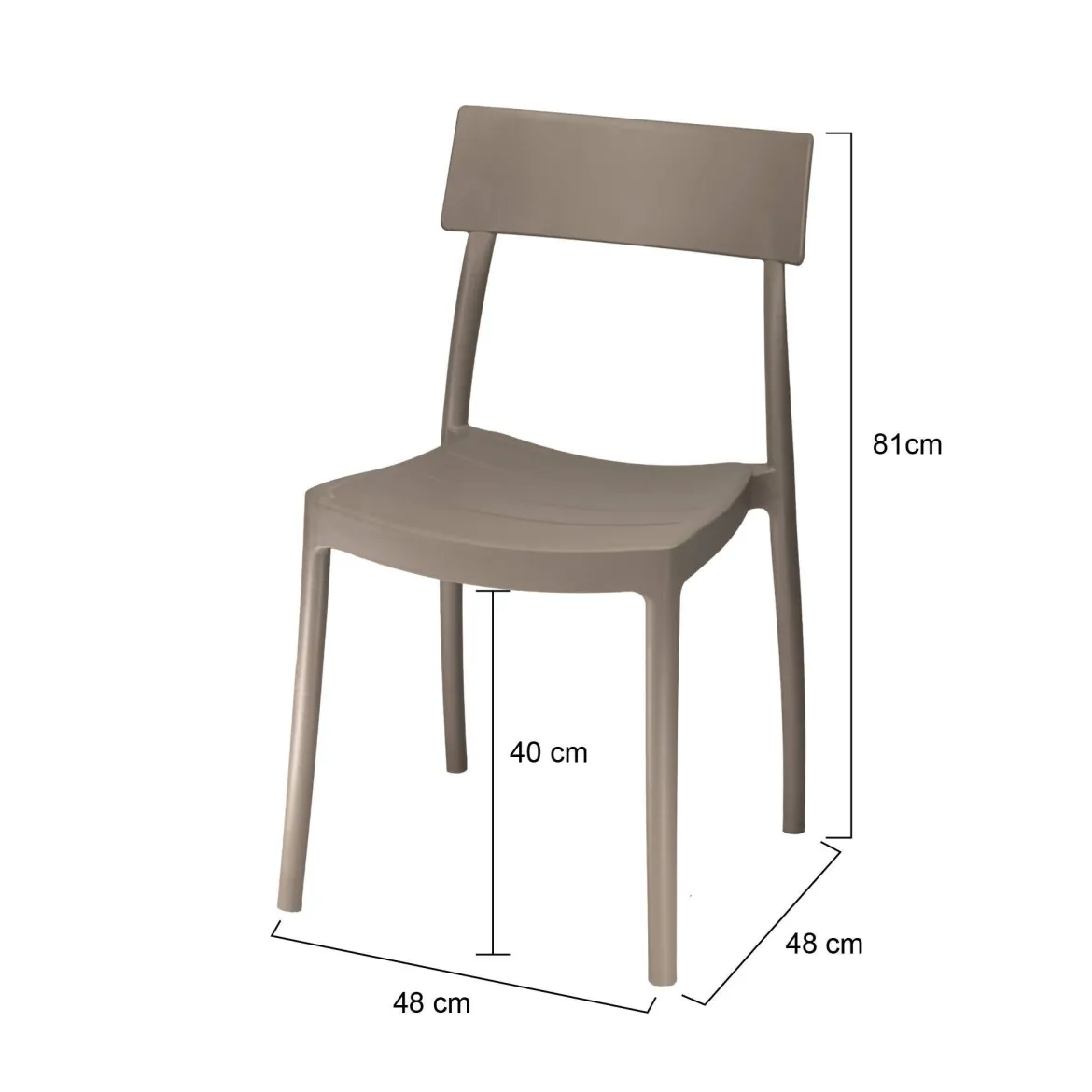 Set di 4 sedie da giardino anti raggi solari tortora - Dumai