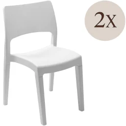 Set di 2 sedie da giardino impilabili bianco - Zircone
