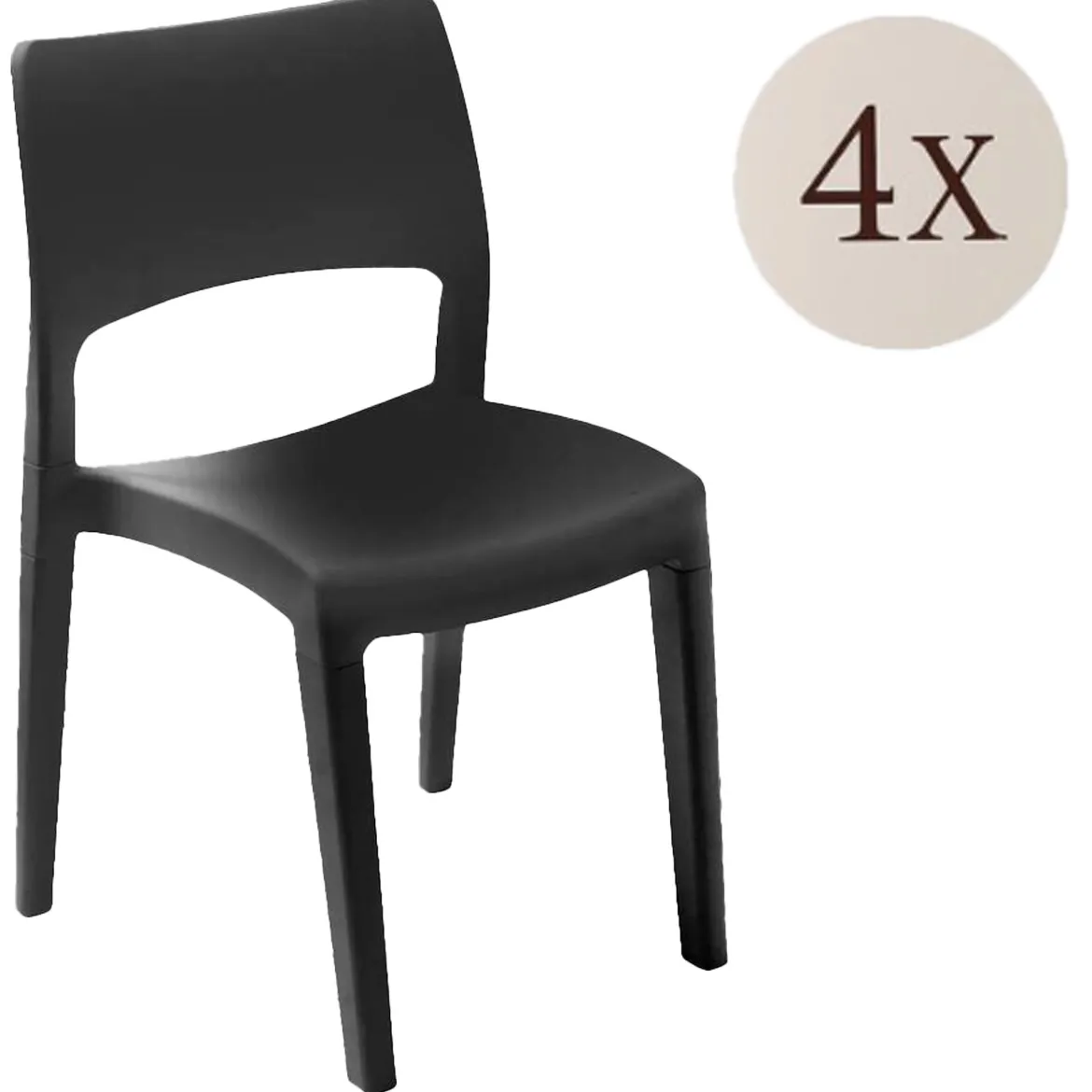Set di 4 sedie da giardino impilabili bianco - Ormea
