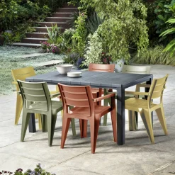 Set di 6 sedie da giardino impilabili multicolore - Courtenay