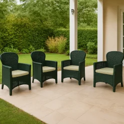 Set di 4 sedie da giardino in plastica antracite - Amilton