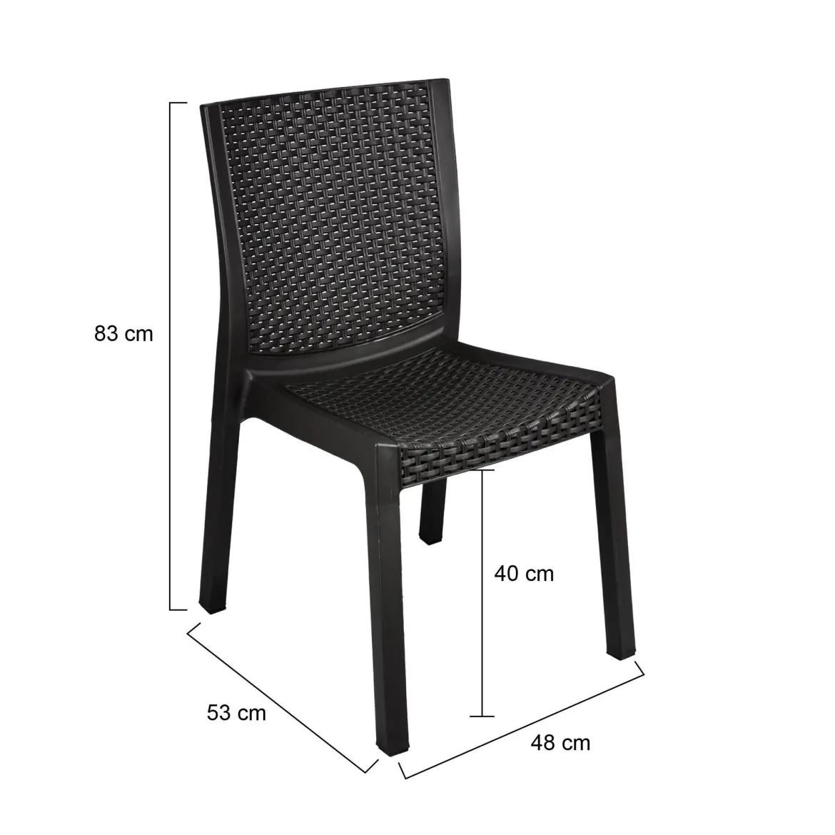 Set di 4 sedie da terrazza impilabili antracite - Bogor