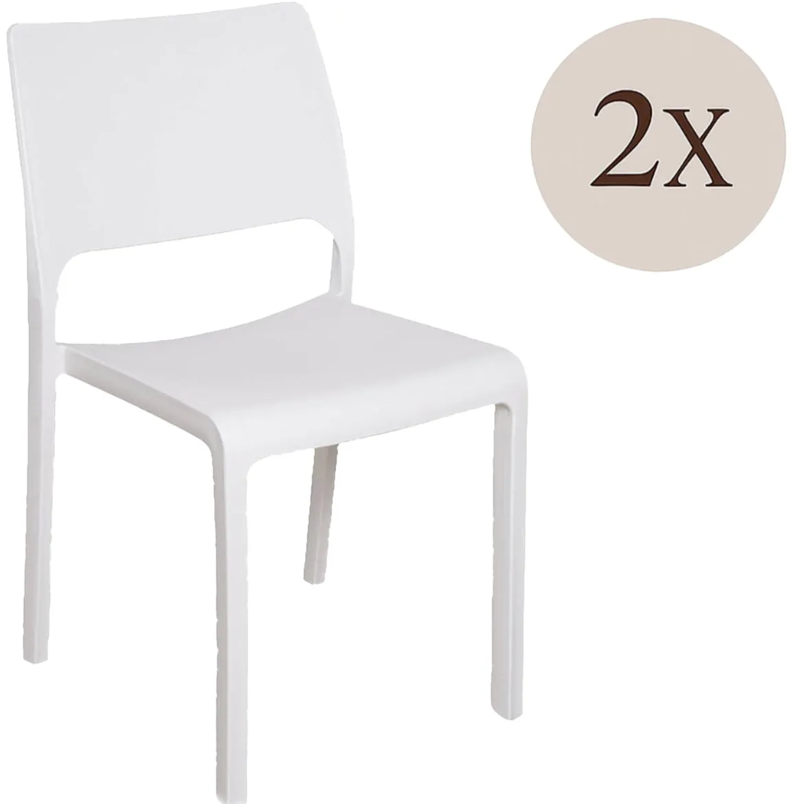 Set di 2 sedie da terrazzo impilabili bianco - Cereseto
