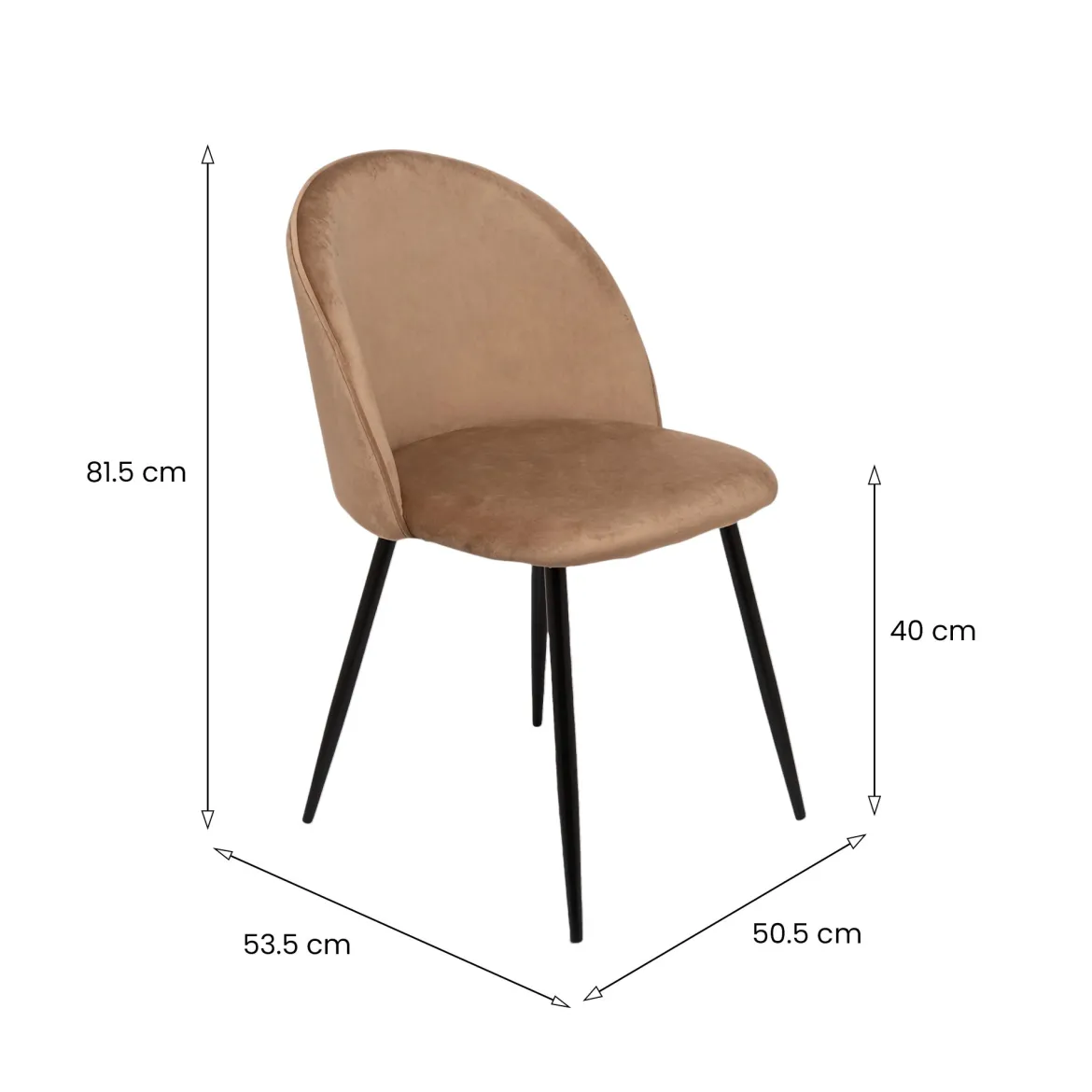 Set di 2 sedie design imbottite in velluto tortora - Achito