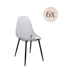 Set di 6 sedie design in plastica fume - Amstrong
