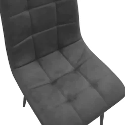 Set di Sedie Grigio Scuro Nero 8 Sedie Effetto Velluto, Imbottito - Quintano