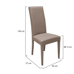 Set di Sedie Grigio Tortora 4 Sedie Imbottito, Effetto Laccato - Ferraris